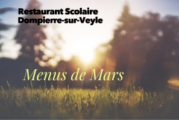 Menus du restaurant scolaire mars 2019