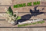 Menus Restaurant Scolaire mai 2019