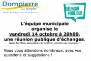 Réunion publique d’échanges 14.10.2022 à 20h