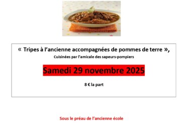 Les pompiers Dompierrois vous proposent :