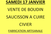 Vente de boudin, saucisson à cuire et civier