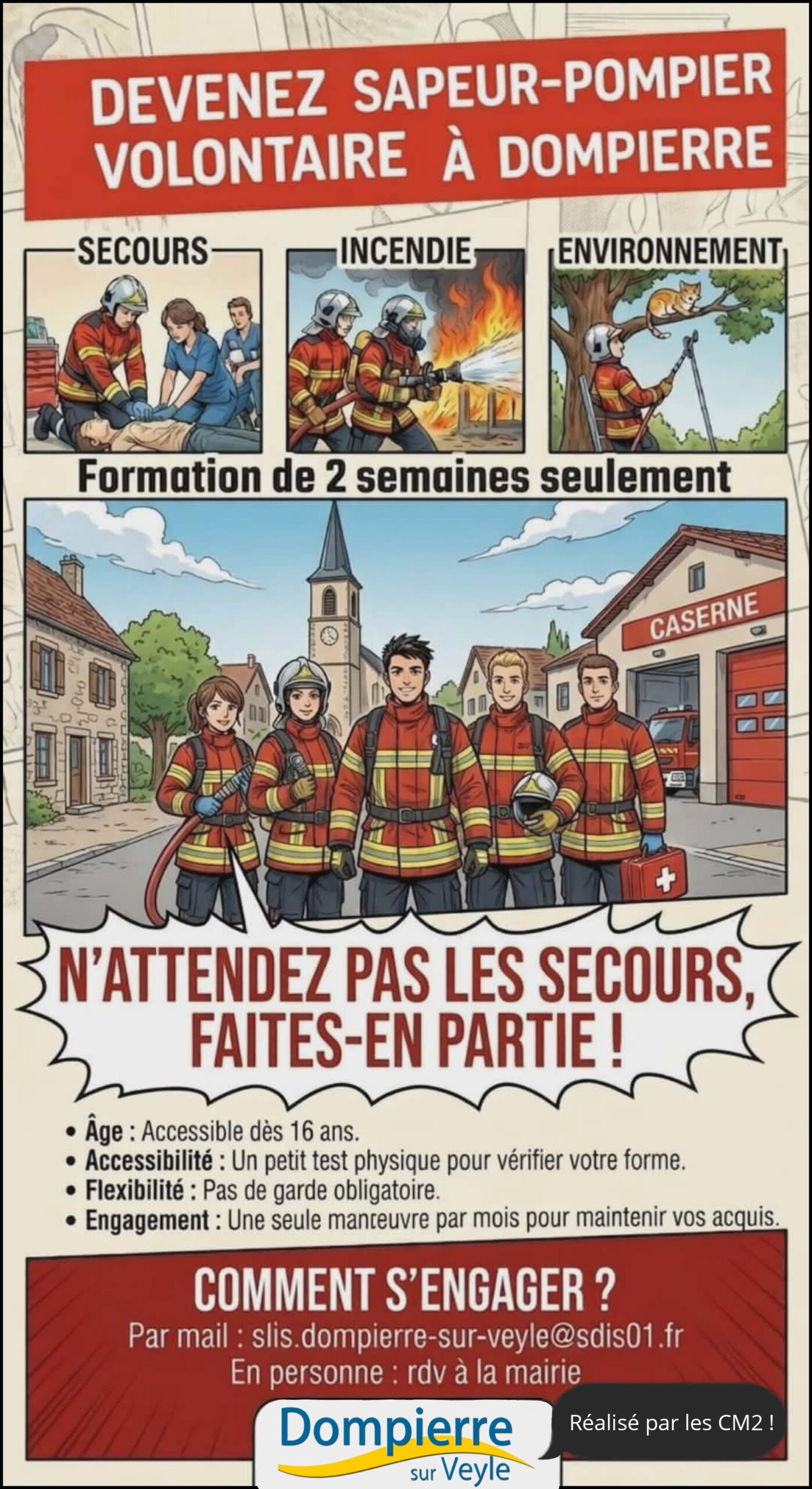Les CM2 apportent leur contribution au recrutement de sapeurs-pompiers
