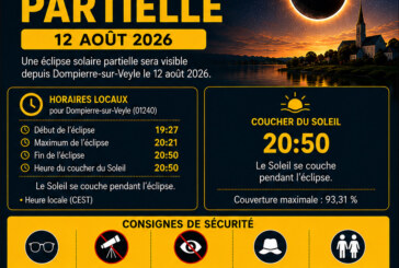 Éclipse solaire partielle du 12 août 2026 : horaires et consignes de sécurité